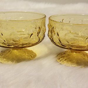 Vtg 70's Anchor Hocking Bumpy Crinkle Desert Bowls